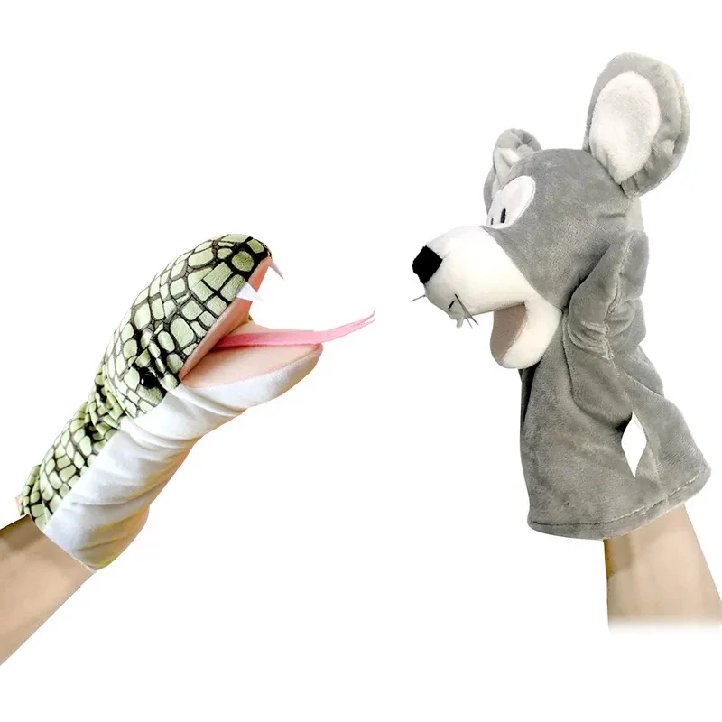 Animal Hand Finger Puppet Plushed Doll Educational Baby Toys Fox Bear Shark Simulator Soft Stuffed Toys Anime Doll Game For Girl