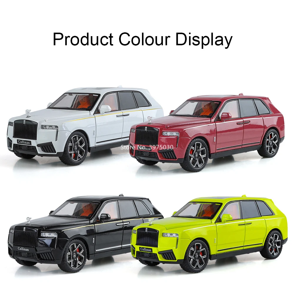 1:24 سبيكة رولز رويس كولينان نموذج دييكاست سيارات لعبة 6 أبواب مفتوحة مركبة مع التراجع موسيقى الضوء سيارة مصغرة هدية للأطفال
