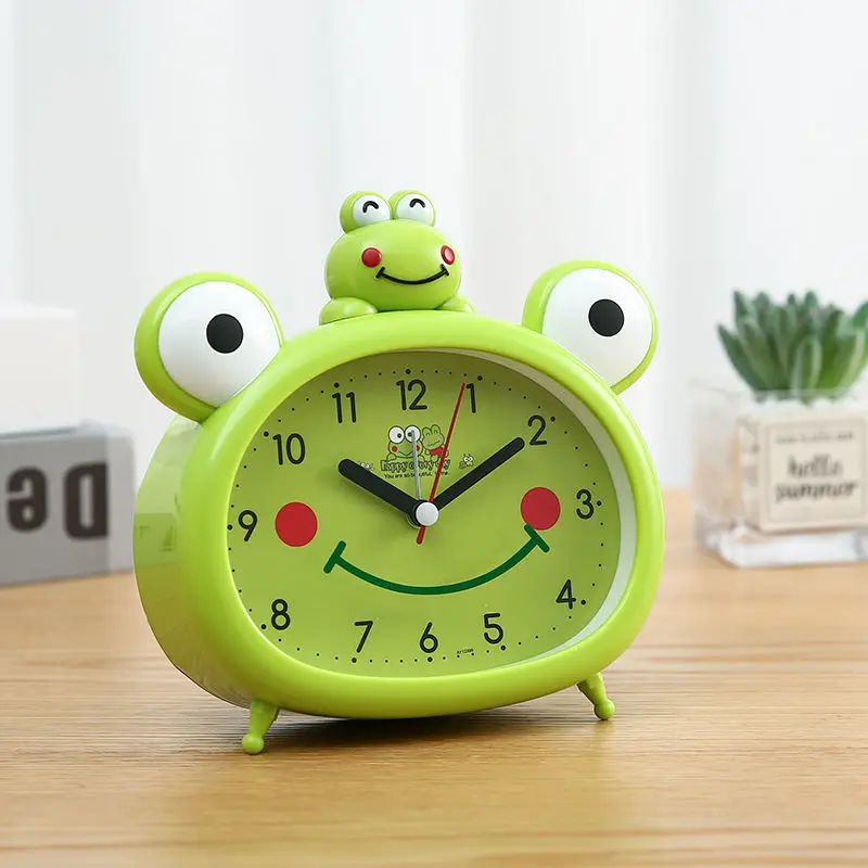 Boys' Alarm Clock Cartoon Little Frog Design Cute Girl Female Students Use Bedside Desk Silent Clock Bedroom Wake Up Alarm ZD502