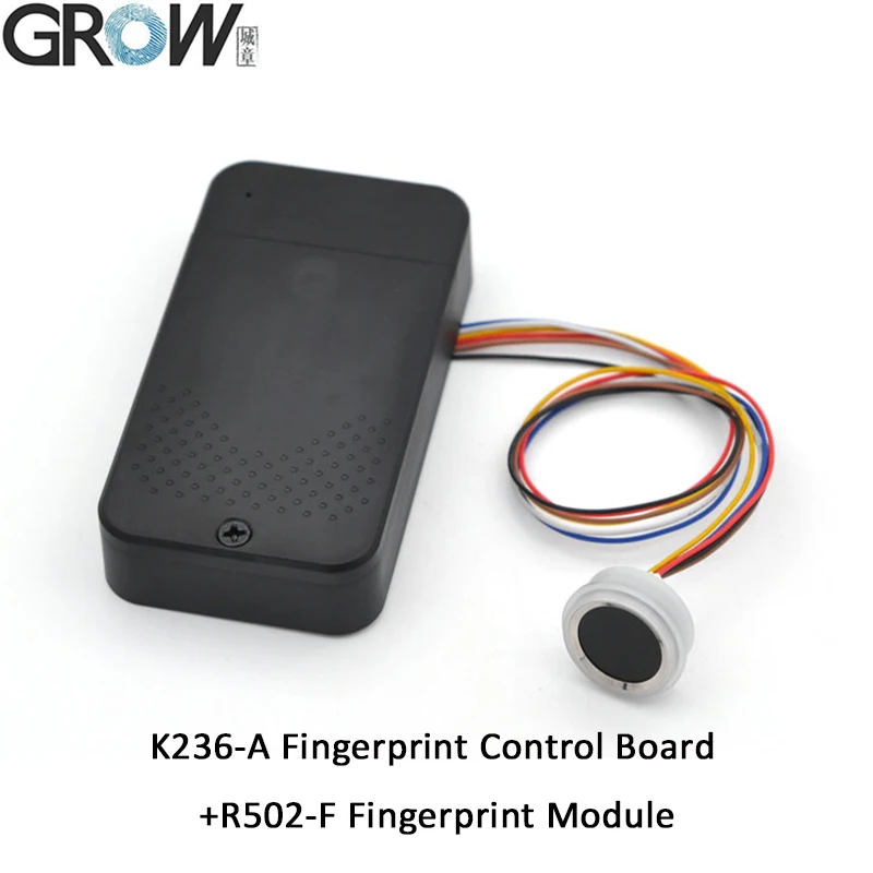 GROW Fingerprint Control Board Waterproof Small K236-A+R502-F Fingerprint Module Admin/User DC6V 4*AAA Battery
