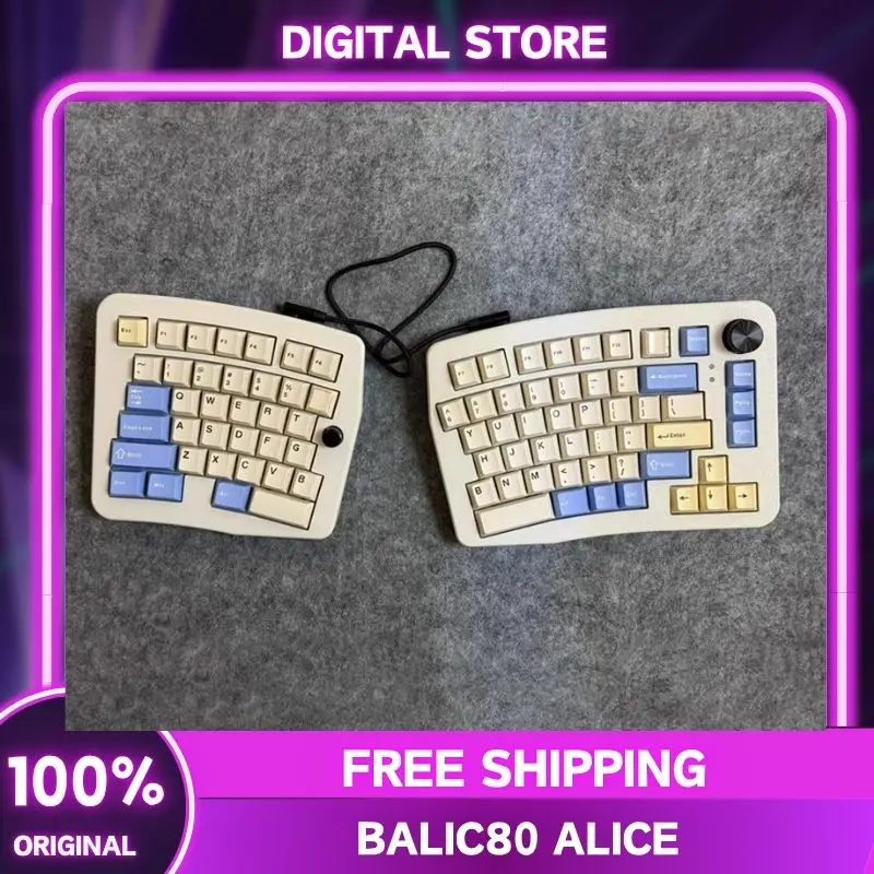 

Balice80 Alice Split Keyboard Wired Keyboard Single Mode Support Qmk Vial Ergonomics Split Keyboard Kit Custom Gamer Accessory