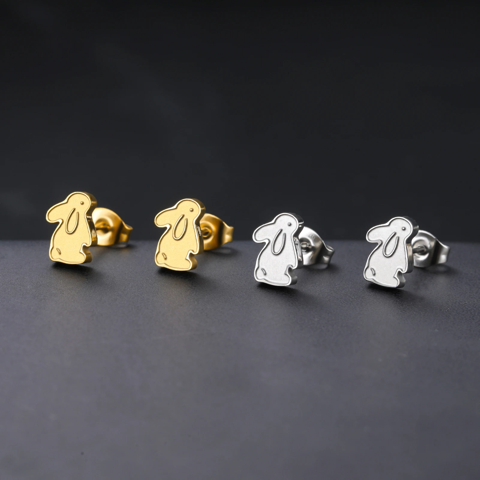 Kkjoy Niedliche Hasen-Ohrhänger im Ins-Stil aus Edelstahl, Tier-Ohrschmuck, Alltagsaccessoire, Geschenk für Mädchen und Frauen – Detail 4