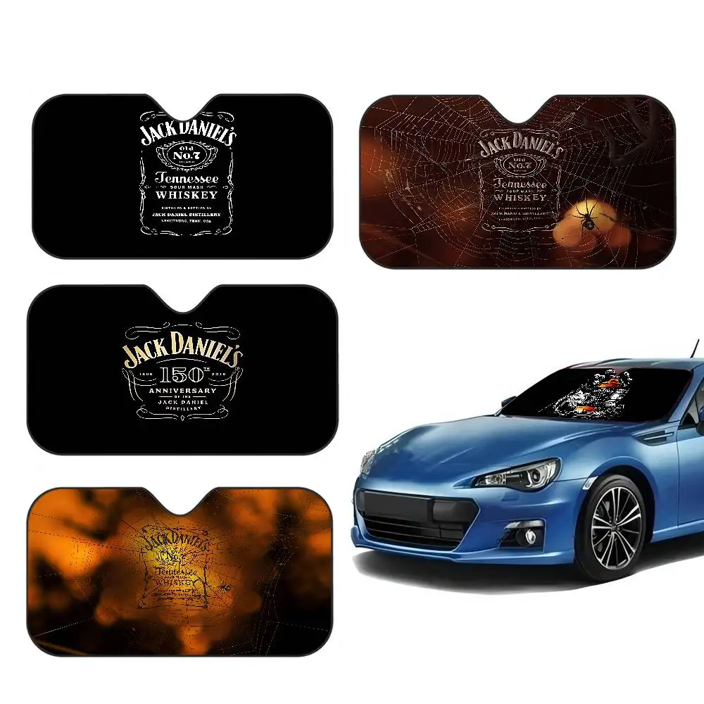 

Летний солнцезащитный козырек для автомобиля с логотипом JACK DANIELS, солнцезащитный козырек для лобового стекла, солнцезащитный зонт с теплоизоляцией, выдвижной.
