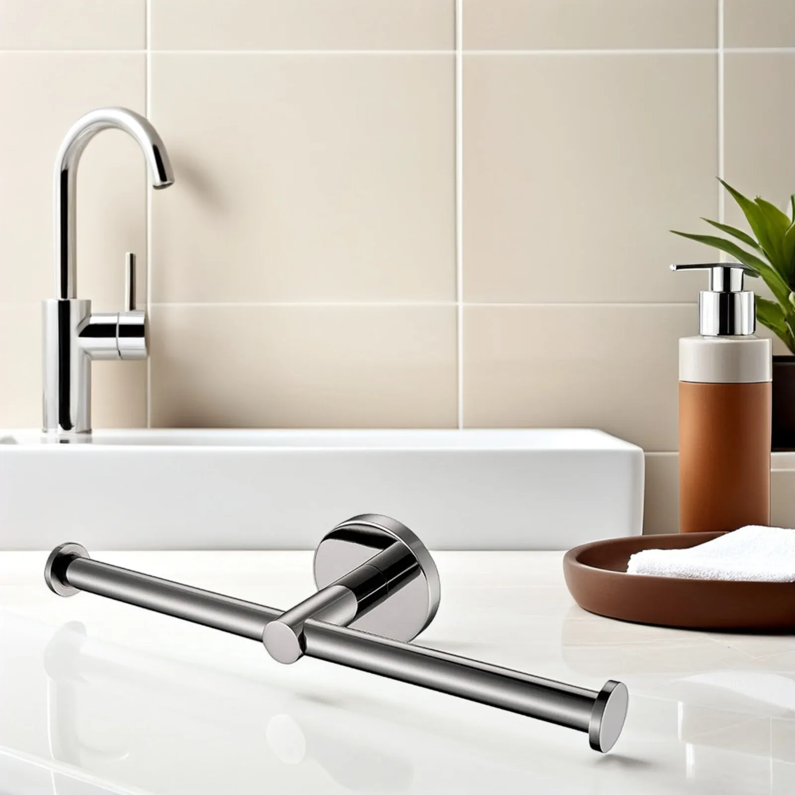 

Double Toilet Paper Holder Stainless Steel Wall Mounted Corrosion Resistant for Bathroom Home Office Hotel Tissue Paper Roll