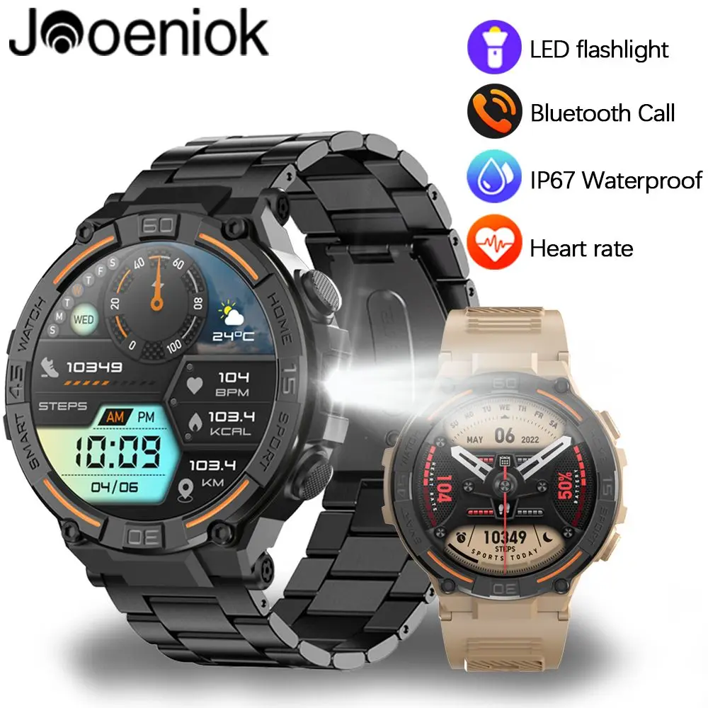 

2025 New Smart Watch Men 1.6 Inch Screen Bluetooth HD Calling LED Flashlight IP67 Waterproof Health Monitoring Sports Smartwatch