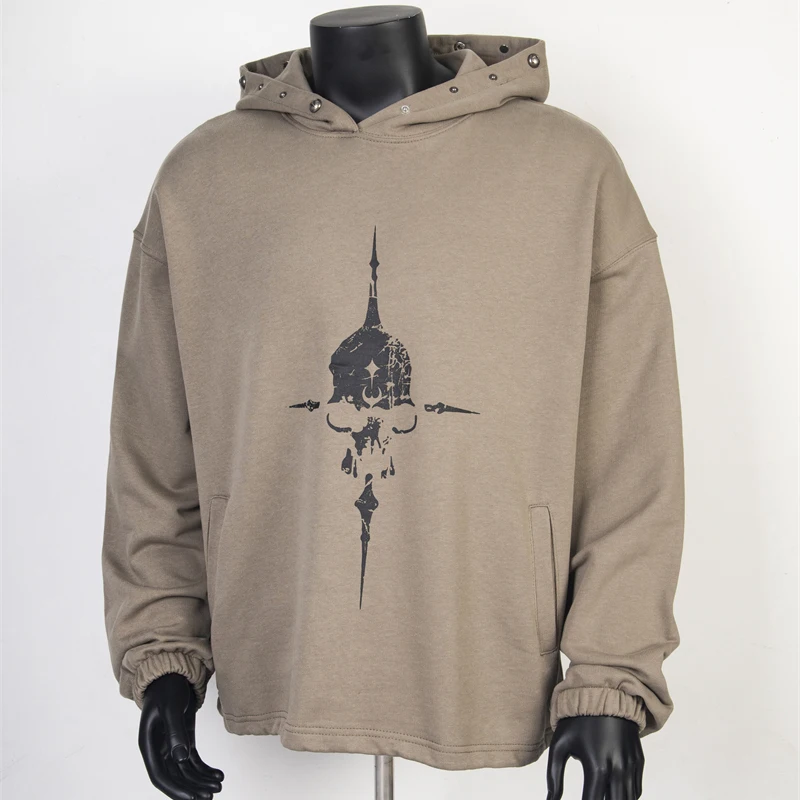 

Худи Thug Club Rivet свободного кроя с принтом черепа, повседневная уличная одежда, летняя молодежная мода, китайский производитель