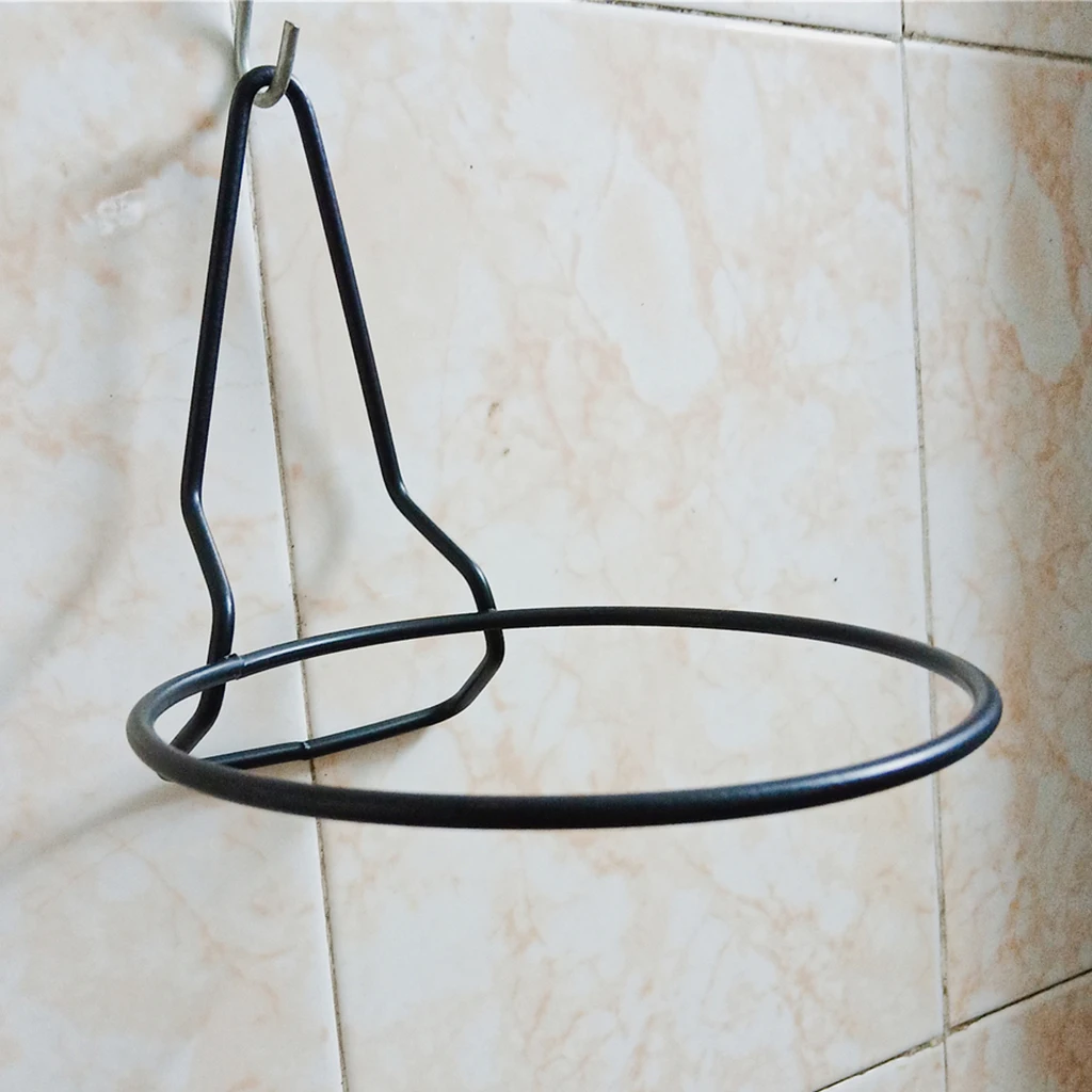 Round Flower Pot Container Holder Ring Wall Mounted Metal Planter Hook Hanger for Outdoor Yard Garden Decoration