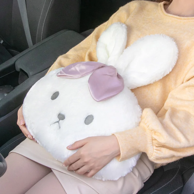 Plush Bowknot Car Headrest Cartoon Animal Sheep Anime Bear Pig Neck Protector Creative Crab Auto Throw Pillow Car Accessories