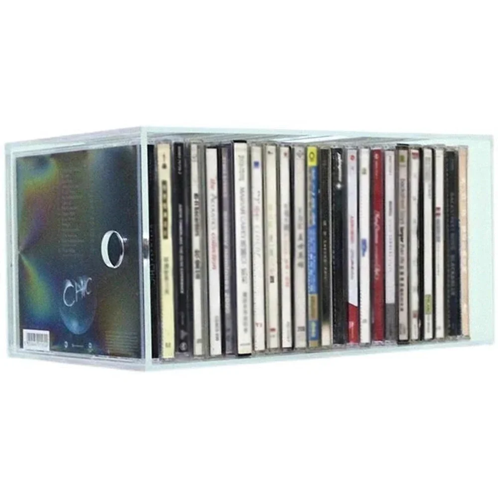 Boîte de rangement de CD en acrylique, organisateurs de CD, étui empilable pour Album de disques de jeu, boîtes d'affichage de disques, Organization de stockage transparente