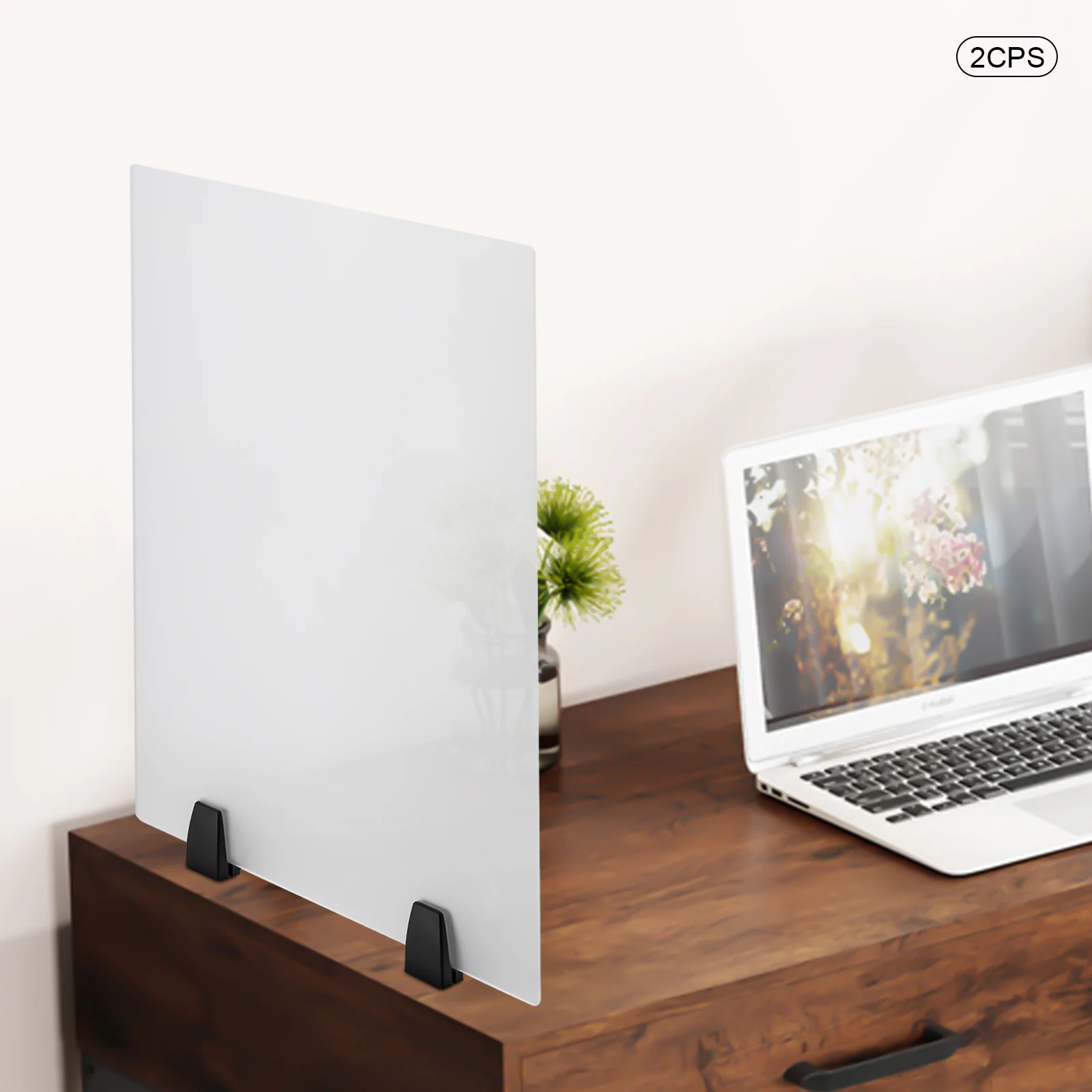 2 * لوحات خصوصية مكتبية، مجموعة لوحات خصوصية مكتبية بمشبك، قوية ومتينة من الأكريليك المزدوج البلوري، زجاج شبكي بلوري