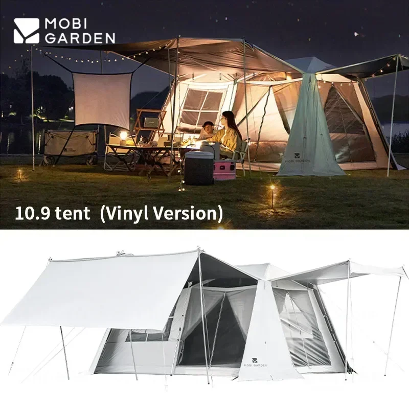 MOBI GARDEN Vinyl Black One Touch Automatic Tent Holiday Mountain Residence 10.9 Ridge Outdoor Camping Hiking Waterproof Tent