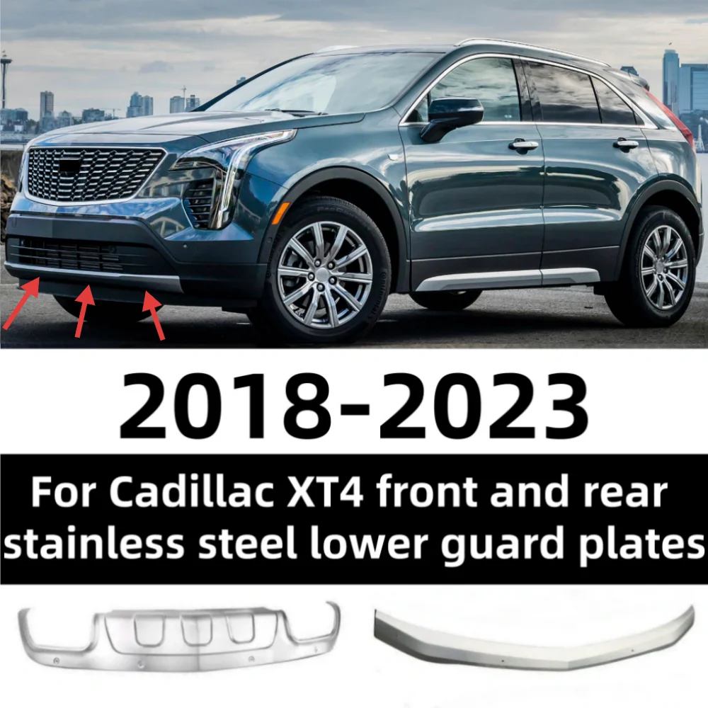 car rear bumper lower lip stainless steel protective plate For Cadillac XT4 2018-2023