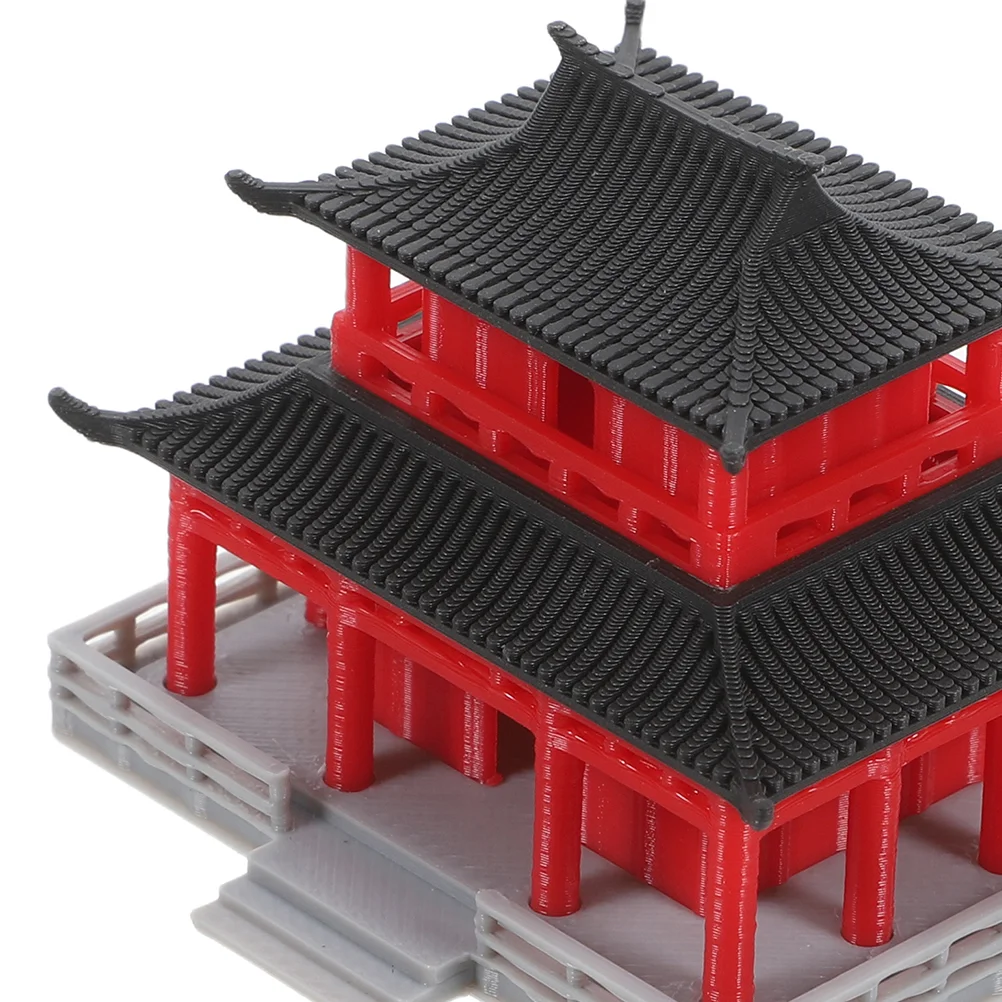 Decorate Ancient Building Model Aquarium Pavilion Ornaments Polylactic Acid Plastic Mini Garden