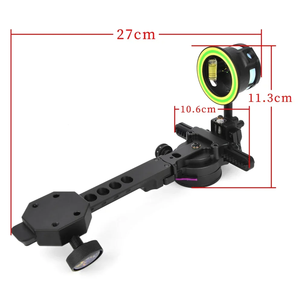 Archery Compound Bow Sight 2 Pin Optical Fiber 0.019 Sight Adjustable Pointer Compound Bow Shooting Accessories