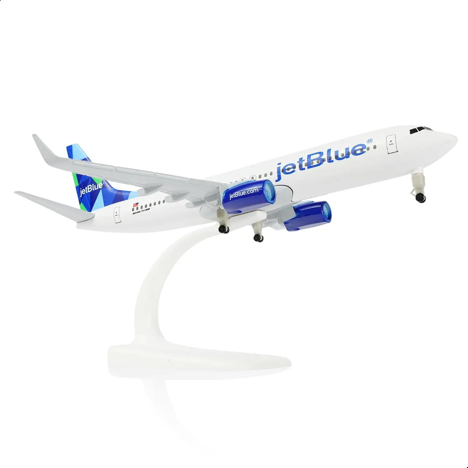 

1/300 American Jet Blue B737 Cast Metal Aircraft Model Kit with stand suitable as an adult aviation gift for display on a table