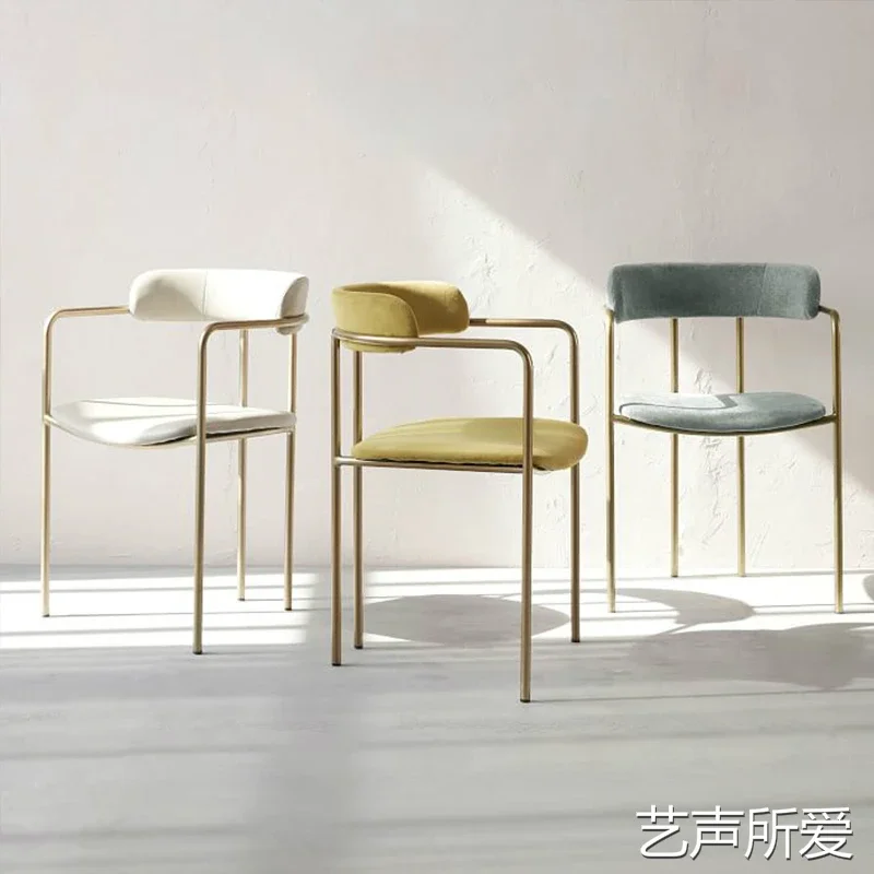 Luxury Modern Dining Chairs - Gold Legs Nordic Armchair Conference Dining Chair Restaurant Living Room Sillas Para Comedor