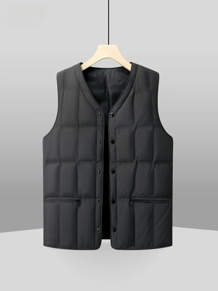 

Lightweight down Vest Men's V-Ne id Pattern Inner Wear Jaet Outerwear Spring 2026 Snow Flng Faion Urban Sle
