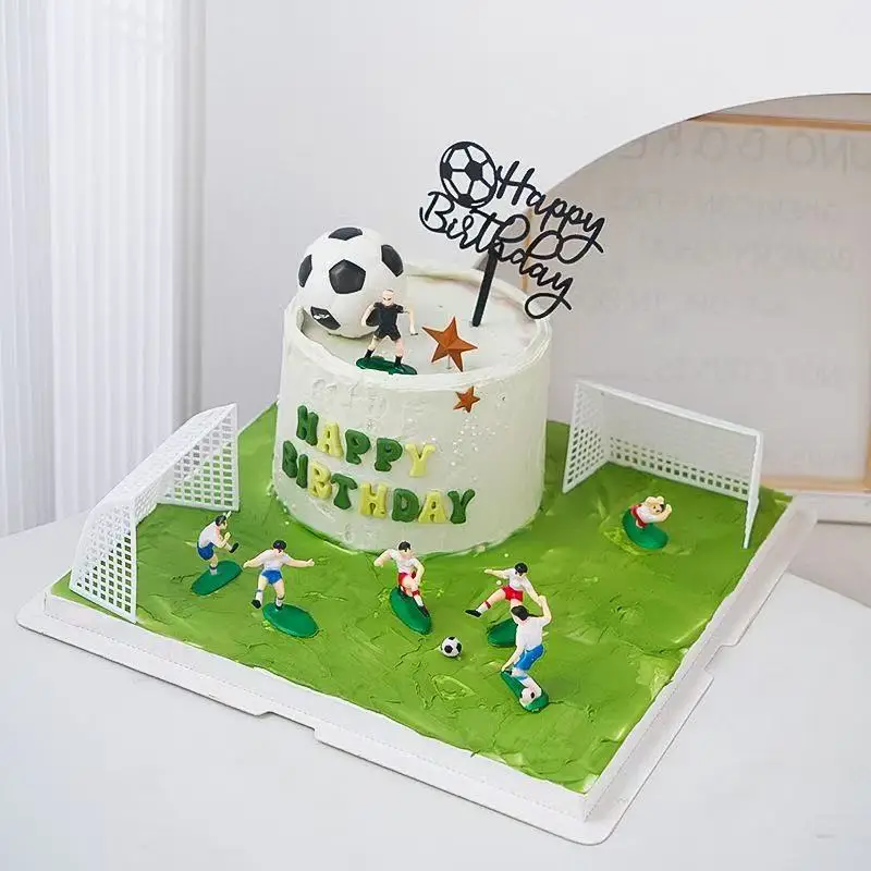 1Set Fußball Geburtstag Dekoration Spiel Fußball Kuchen Topper Dekor Modell Party Alles Gute Zum Geburtstag Liefert Kinder Zubehör – Detail 4