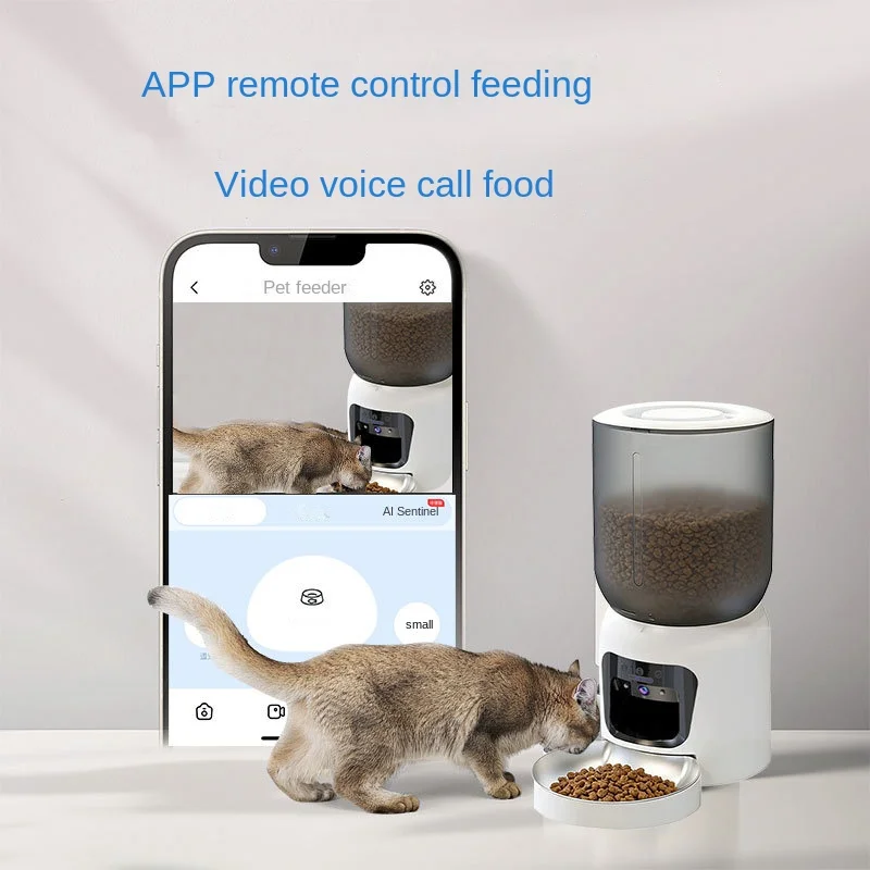 Pet Smart Tech Cross Border Customized Visual Remote Feeder Cat Timed Automatic Feeder Household Pet Intelligent Feeder New 2026