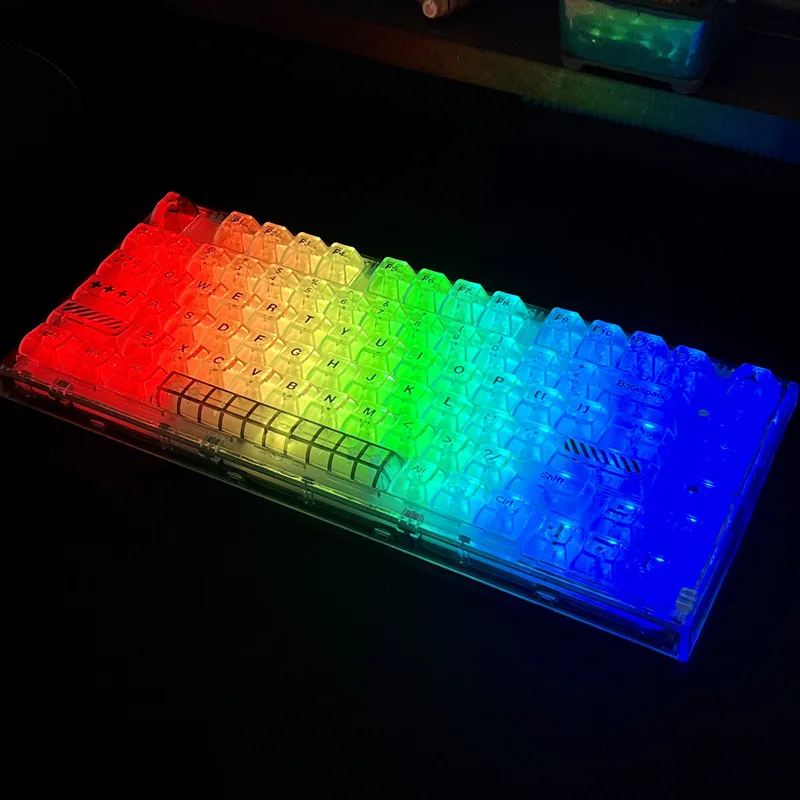 138 Keys/set Full Transparent Keycap PC Material Dye Subbed Key Caps KCA Profile Backlit Keycaps For Keychron Anne GH60 GK64