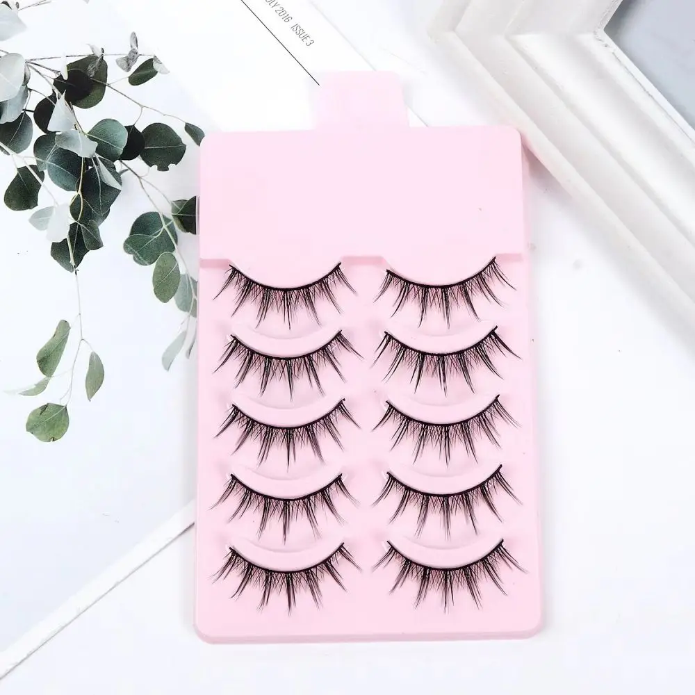 5 Pairs New Natural Manga Lashes Soft Thick False Eyelashes Manga Daily Dating Makeup Eyelashes Lashes Wispy