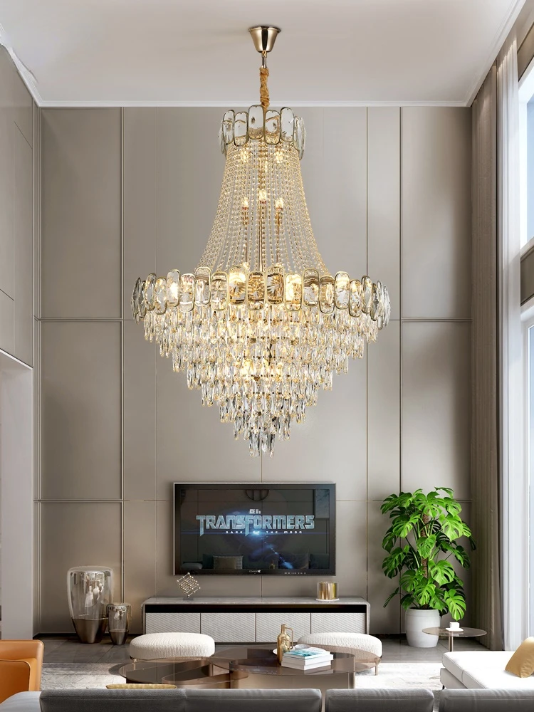 Modern Luxury Crystal Chandeliers Lighting Lustre Led Chandelier Lamp Living Room Suspension Luminaire Hanging Lights Fixtures