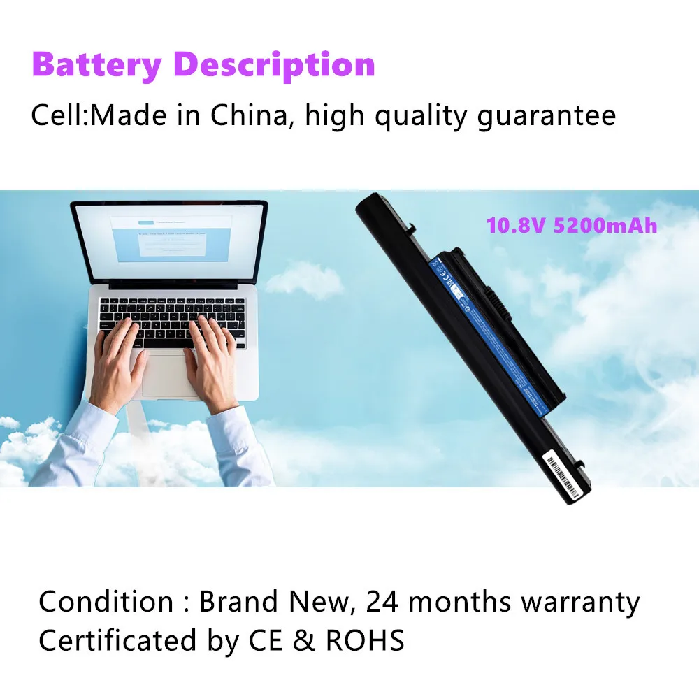 AS10B31  Laptop Battery For Acer Aspire 3820 3820T 4820 AS01B41 AS10B51 AS10B61 AS10B71 AS10B73 AS10B75 AS10B7E AS10E7E