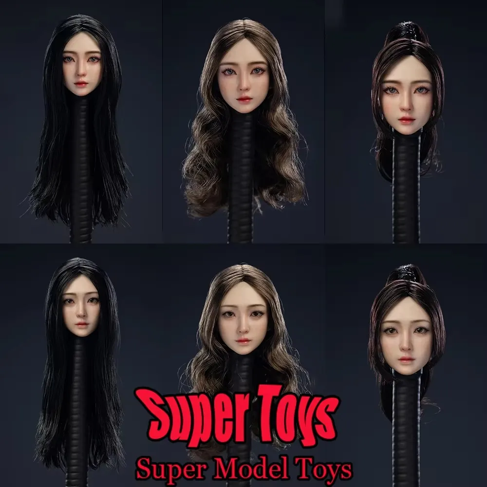 

В наличии W TOYS масштаб 1/6, женская скульптура головы солдата Xiao Ru, тяжелая/легкая голова макияжа, резьба для 12-дюймовой экшн-фигурки куклы