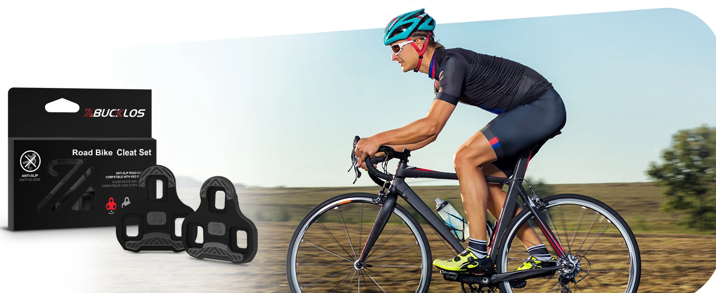 BUCKLOS Fahrrad-Selbstverriegelungs-Pedalschuhe für LOOK KEO Professionelle Rennrad-Pedale Schuhklemmen 0/4,5/9 Grad Float Cleats – Detail 11