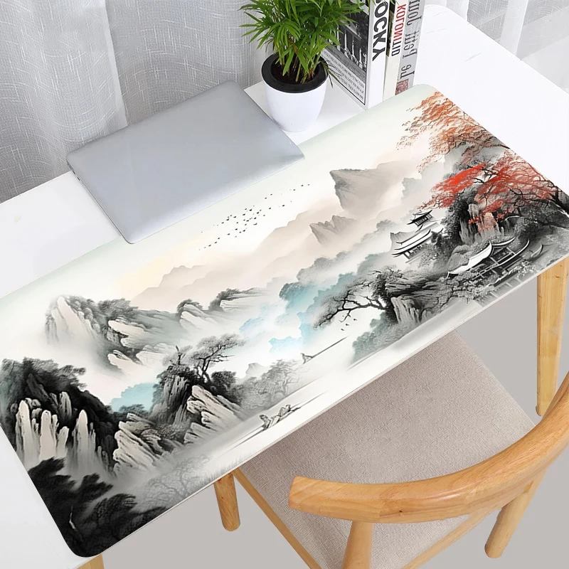 

Mouse Pad Office PC Sakura Scenery Landscape Keyboard Pad Laptop Black And White Art Mousepad Gaming Accessories Desk Mouse Mat