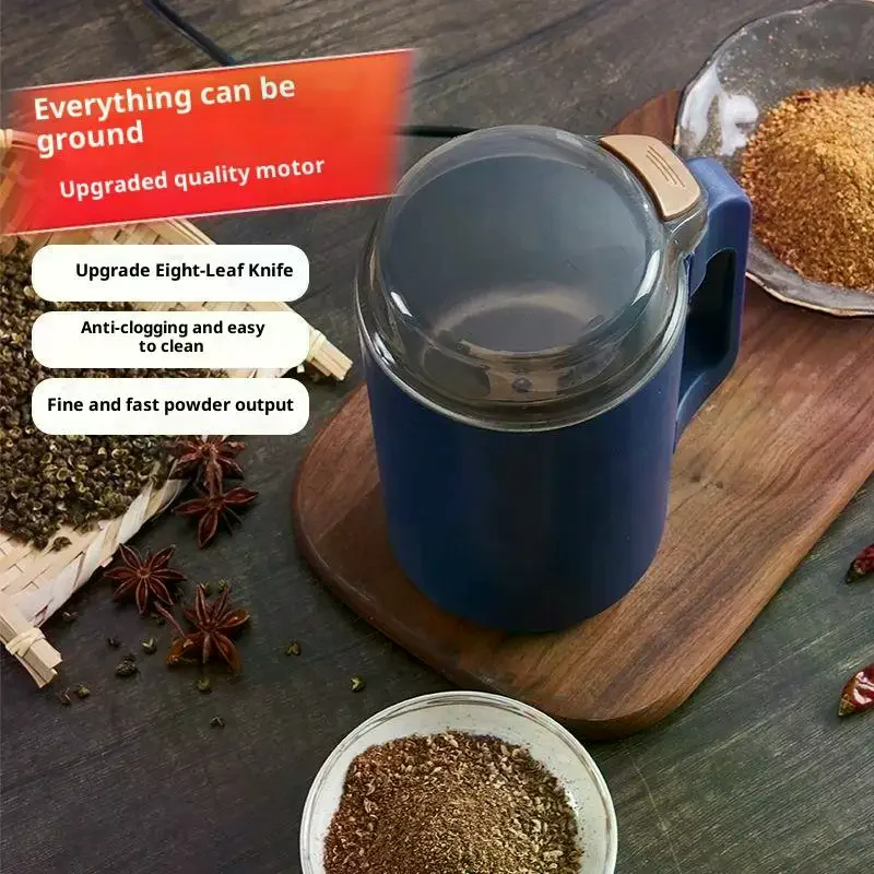 Portable Coffee Grinder Food Grinder 500ML 8 Blades Multipurpose Fine Grinder Crusher Pepper Grinder