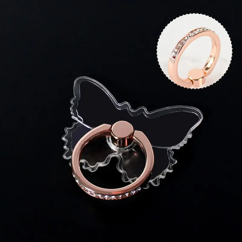 Transparenter Luxus-Schmetterlings-Fingerring-Handyhalter für iPhone 15, Smartphone-Aufkleber, Ständer, Zubehör, faltbare Unterstützung – Detail 8