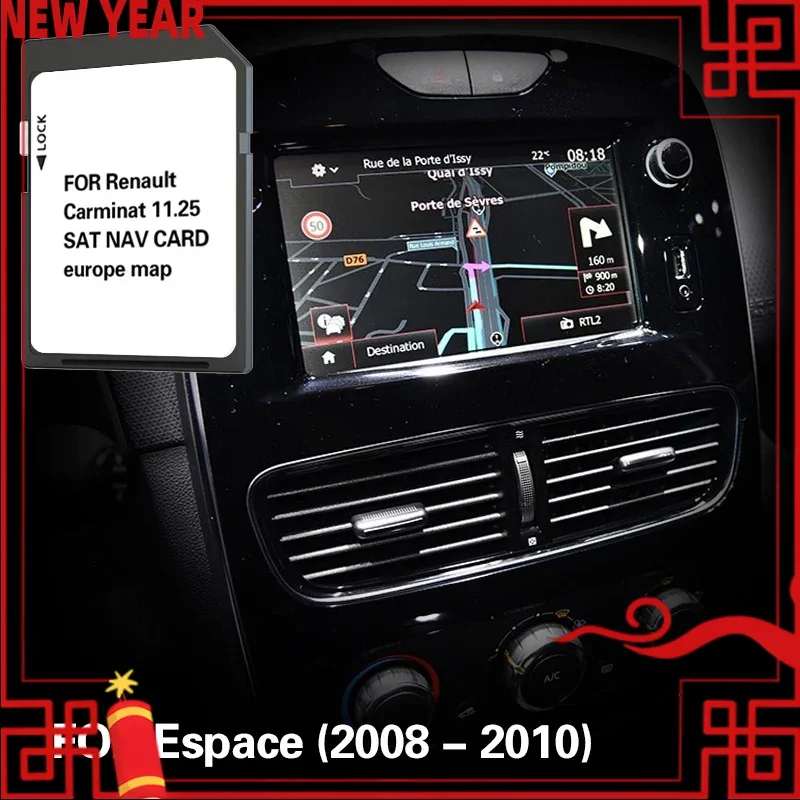 

Автомобильный уведомление 11.25 для Renault Espace 2008 2010 Автомобильная карта памяти GPS SD 8 ГБ Использование в Норвегии Греция Нидерланды
