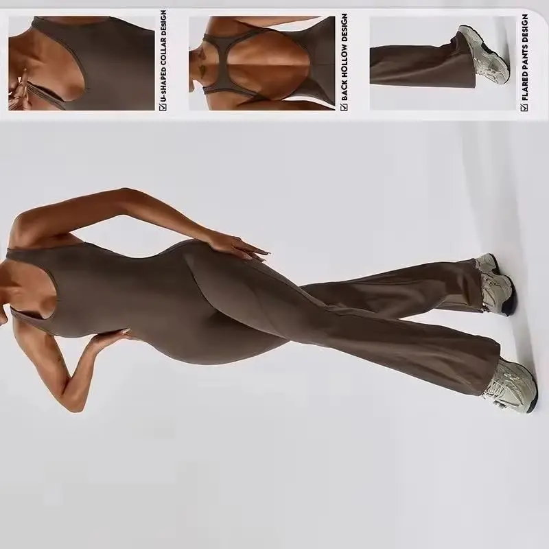 Women Training Yoga Suit Sexy Back V Jumpsuit Gym Set Sportswear Women Sports Jumpsuit Fitness Rompers Stretch Workout Bodysuit