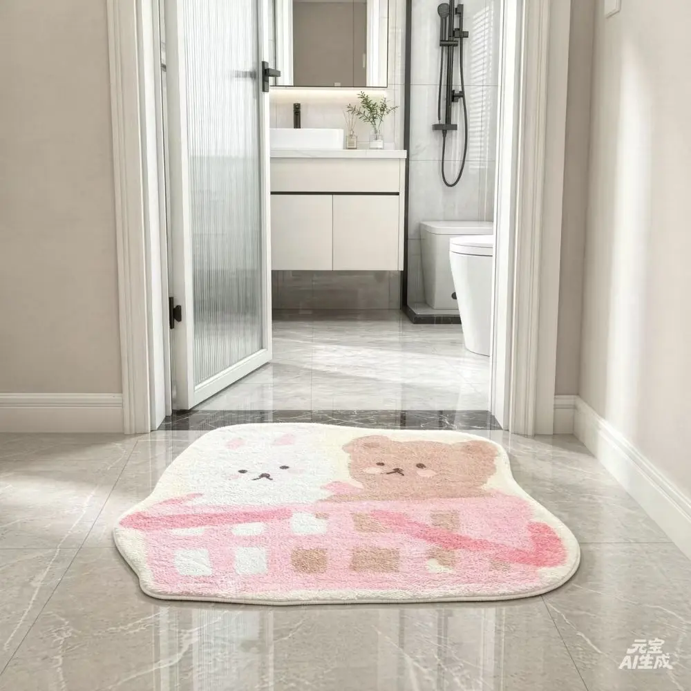 VIKAMA Bathroom Rug Bathroom, Bedroom, Soft And Cool Floor Mat For The Hallway, Imitation Cashmere Floor Mat For Home Decoration