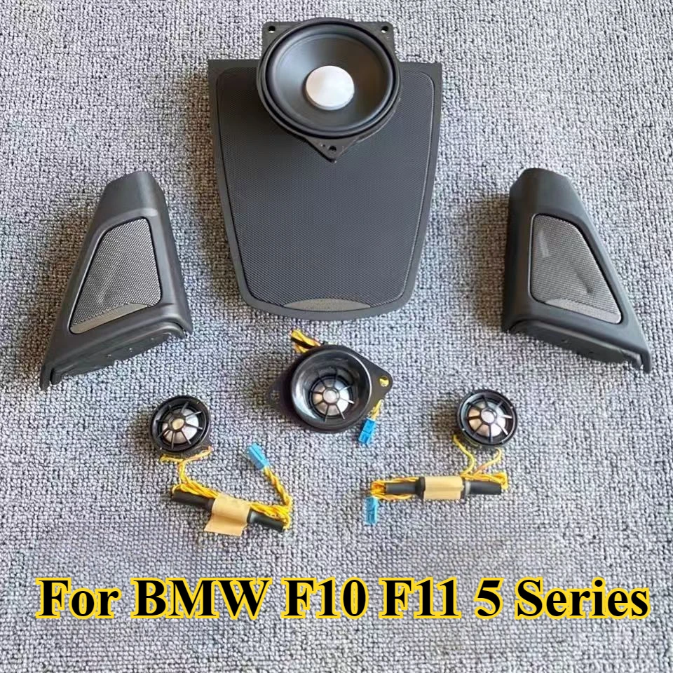 Car Front Door Speaker 4 Pcs For BMW F10 F11 5 Series Center Console Loudspeaker Dashboard Speaker Cover Kit With Tweeter 3 Pcs