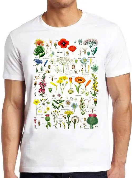 Flowers Variations British Wildflowers Retro Cool Top T Shirt 509