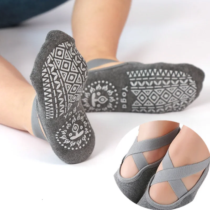 

Women Bandage Yoga Socks Non-Slip Quick-Dry Damping Pilates Ballet Dance Cotton Sock Barre Ballet Dance Barefoot Workout Slipper