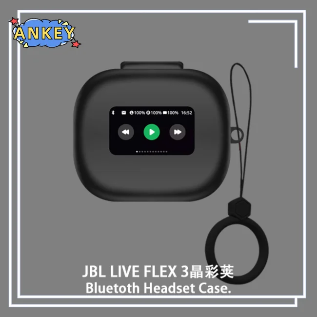 Funda protectora para auriculares JBL Live Flex3, anillo de silicona suave anticaída, Bluetooth inalámbrico