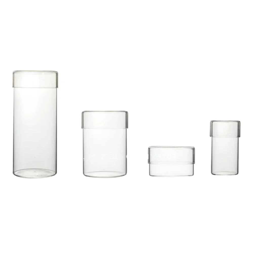 

4Pcs Storage Jar Set Glass Food Container Clear Bpa- Canister for Tea Coffee Beans Dry Goods Organization