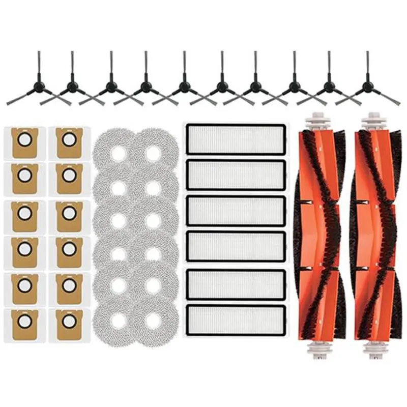 

【POPULAR】Основная щетка, боковая щетка, Hepa-фильтр, тканевый мешок для пыли, аксессуар для Xiaomi X20 Max/D109GL, запасные части для робота-пылесоса