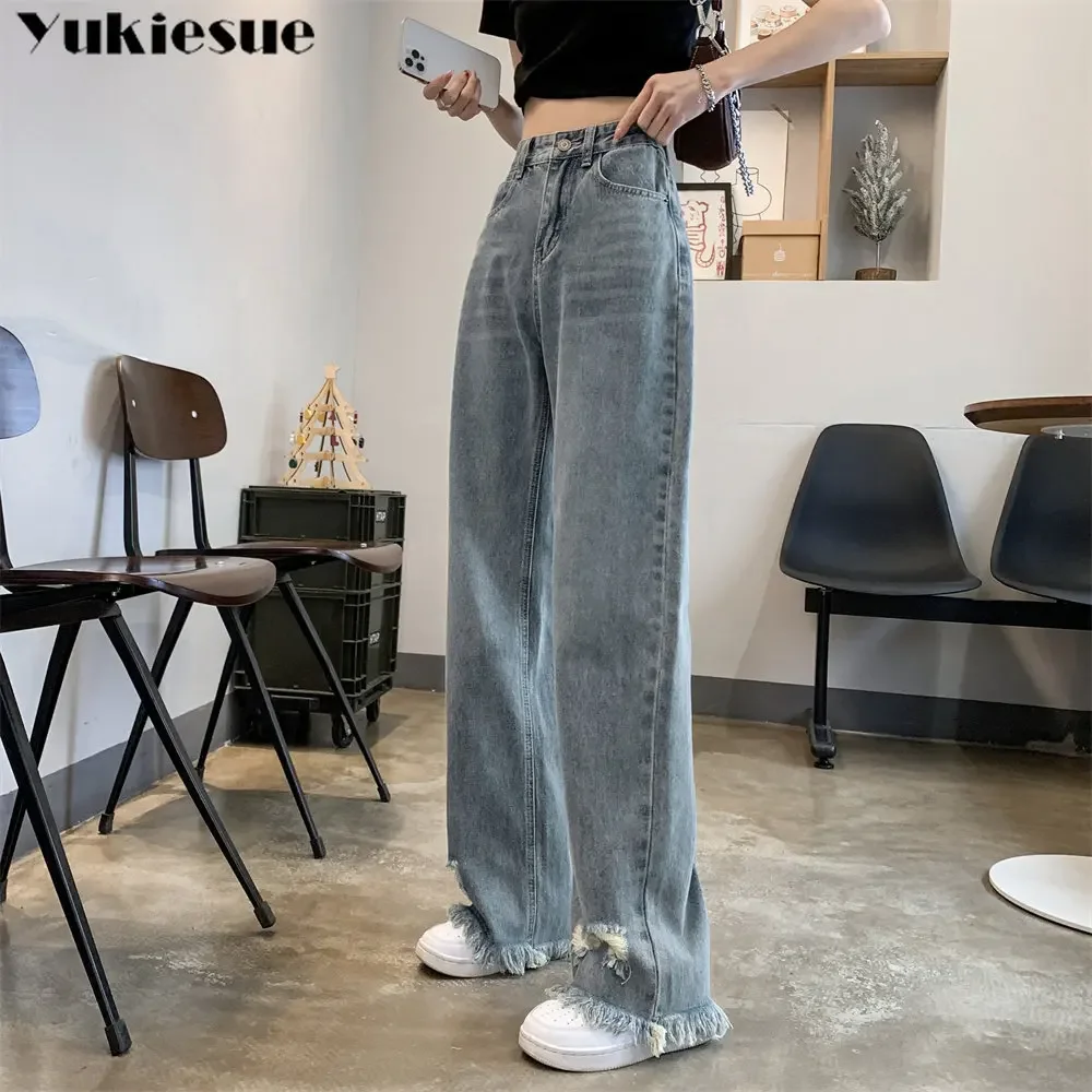 

Y2K Уличная одежда с высокой талией Мешковатые брюки Женские брюки Прямые широкие брюки Harajuku Мешковатые женские джинсы Универсальные персонализированные