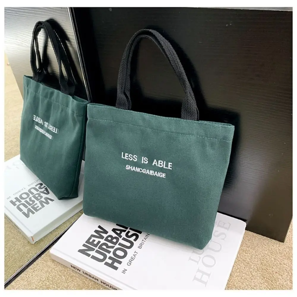 Canvas Women Tote Food Bag Lunch Bag Korean Big Capacity Handbags Lunch Box Cloth Picnic Travel Storage Bags