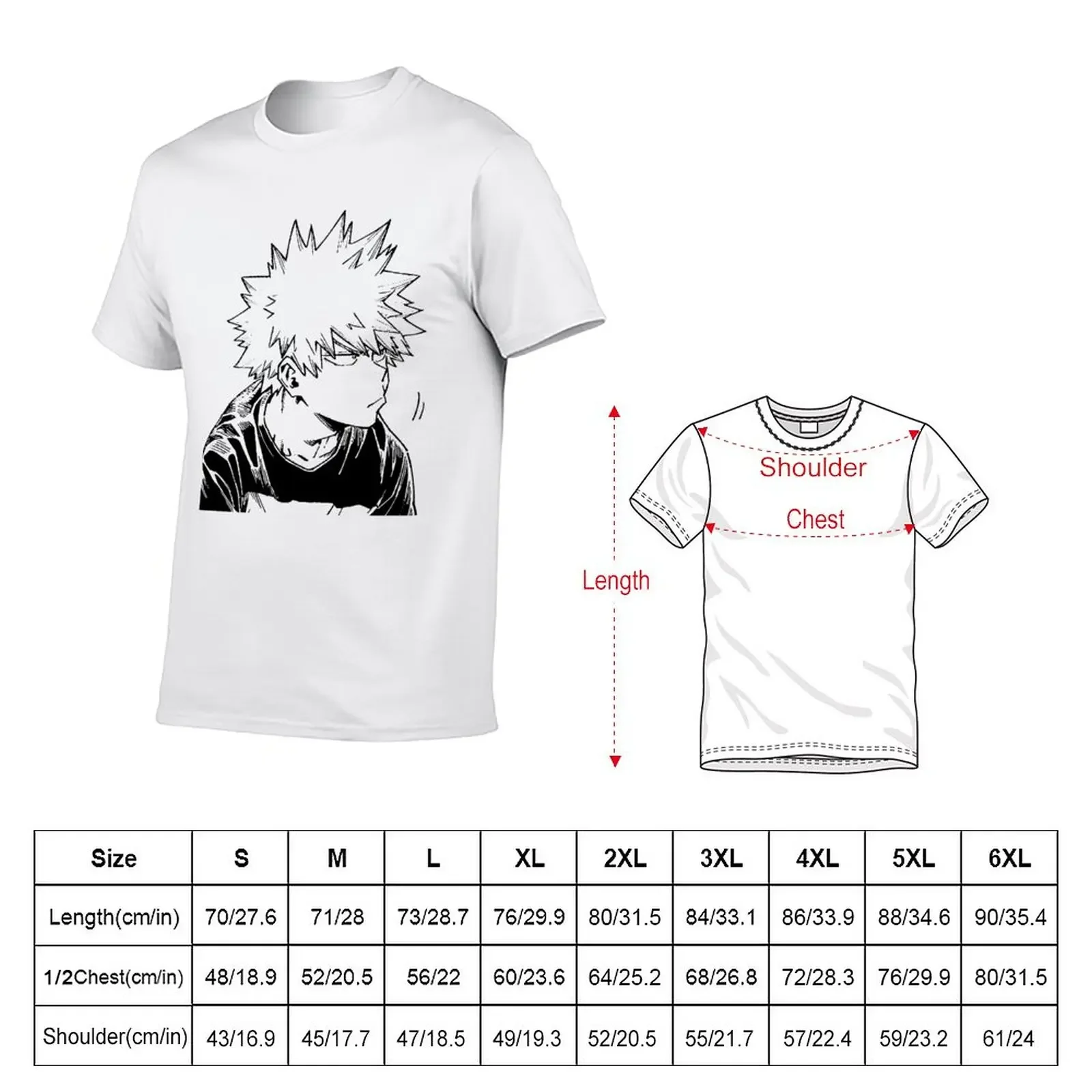 bakugo Annoyed T-Shirt summer tops oversized plain t shirts for men graphic