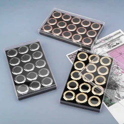 Metal Round Glass Cover Transparent Ring Surface Bare Stone Box Bare Gem Case Color Treasure Diamond Display Holder