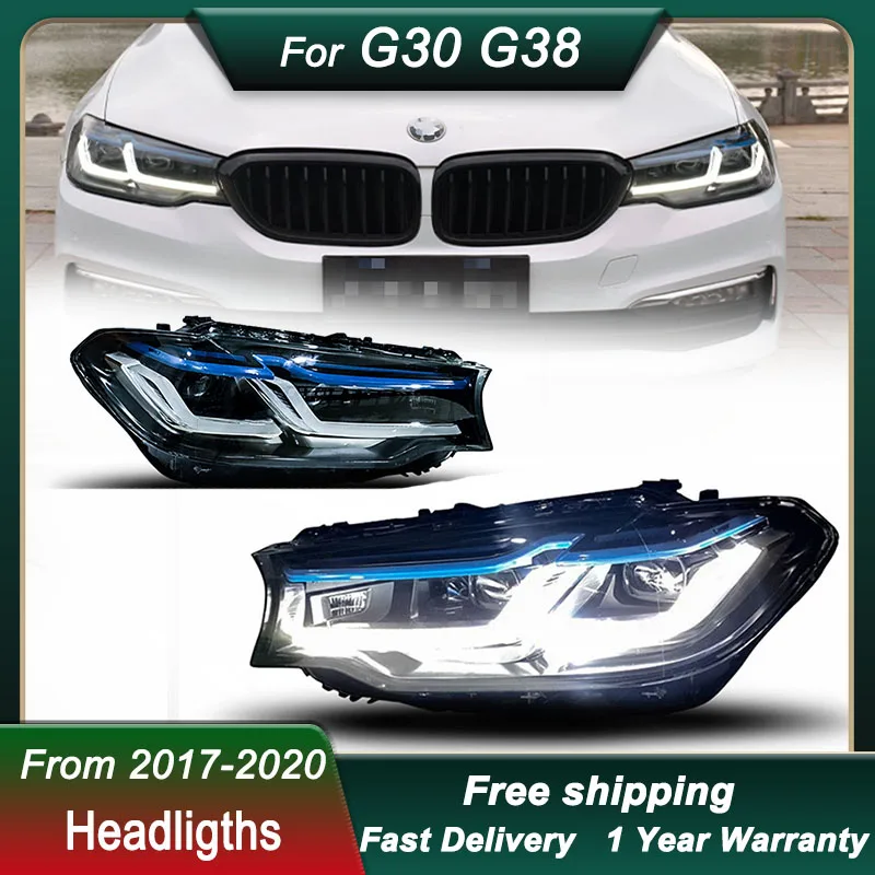 Faros delanteros de coche para BMW 5 series, G30, G38, 2017-2022, LED, DRL, señal dinámica, lámpara de cabeza, Bi Xenon Beam, Accembly