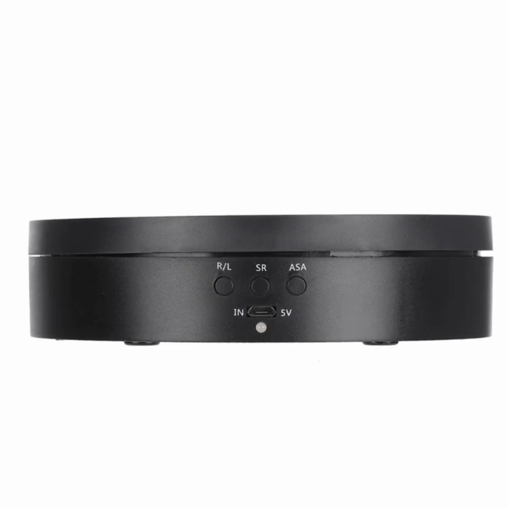 

3 Gears Rotating Display Stand USB Power Cable 360 Degree Electric Rotating Turntable Black Color Matte Finish Spinning Platform
