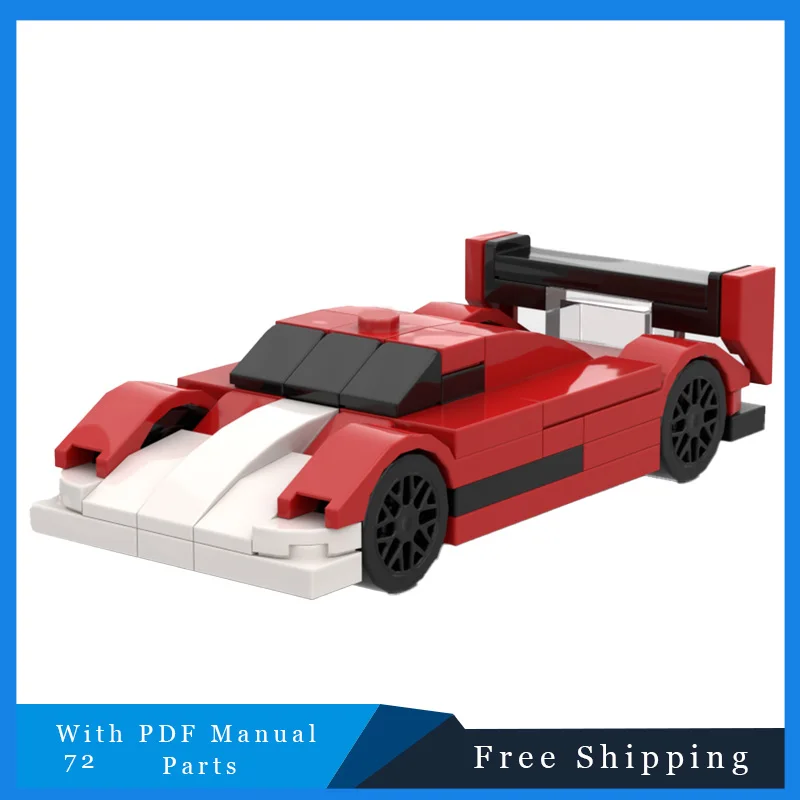 حار 72 قطعة المدمجة سرعة حمراء سيارة رياضية وحدات اللبنات نموذج لتعليم الأطفال لتقوم بها بنفسك تجميع لعبة هدايا عيد الميلاد عيد الميلاد #1