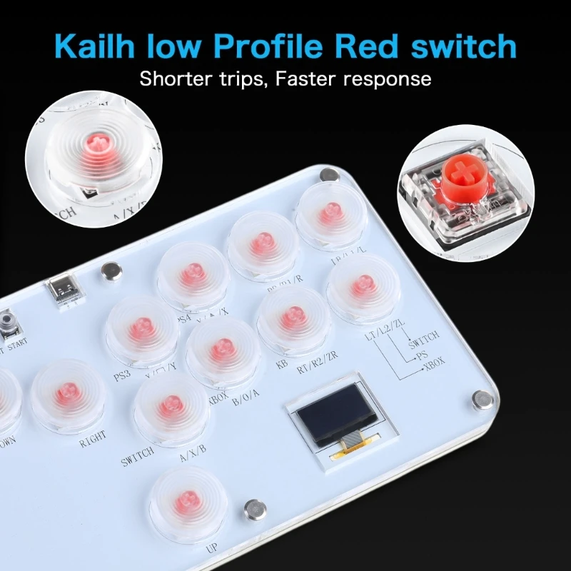 Ergonomic Arcade Controller Street Fighting Gaming Keyboards with Cable Dropship