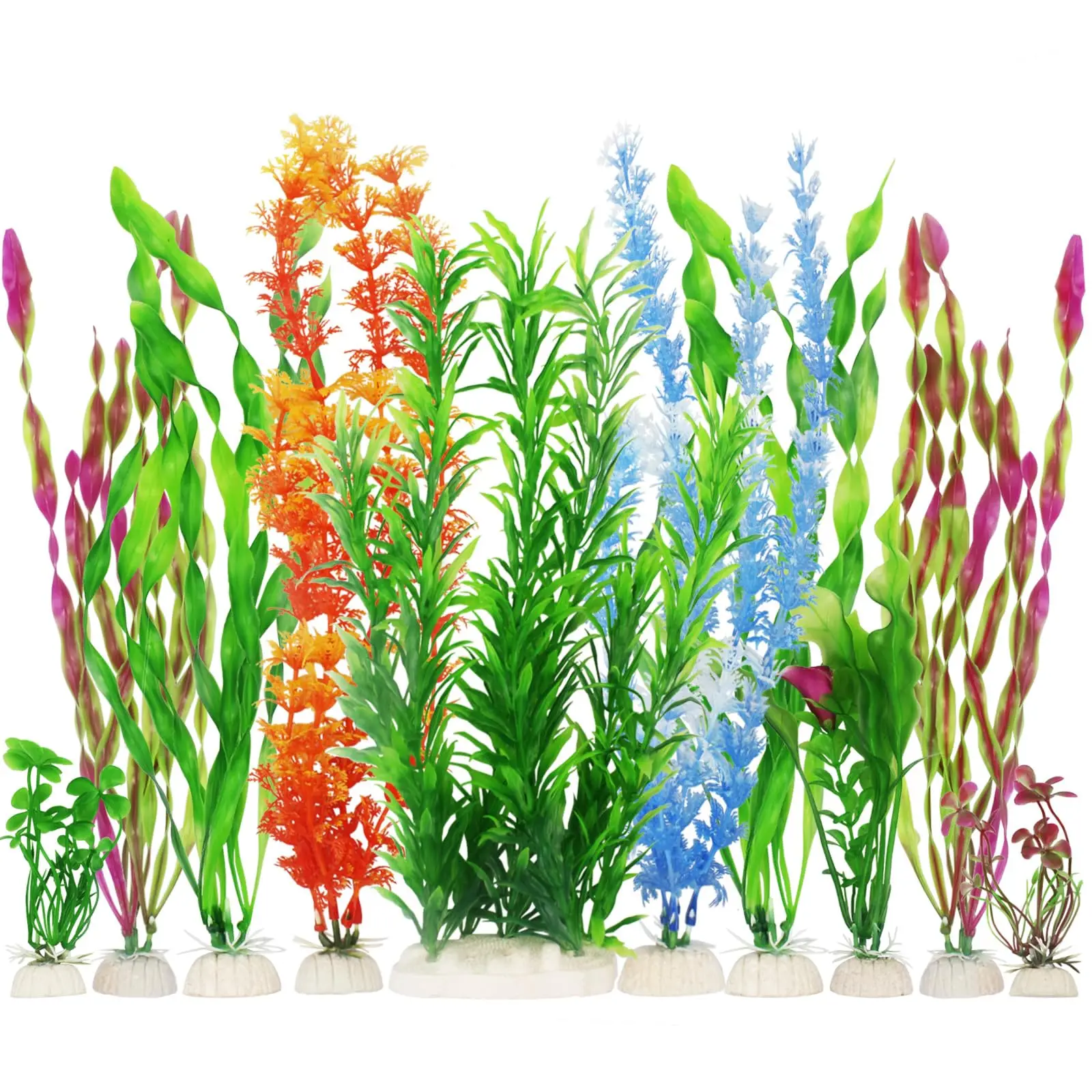 10PCS Artificial Aquarium Plants Set Underwater Plants For Aquarium Fish Tank Decoration Colorful Water Grass Aquatic Plant